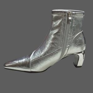 Silver ankle boots
